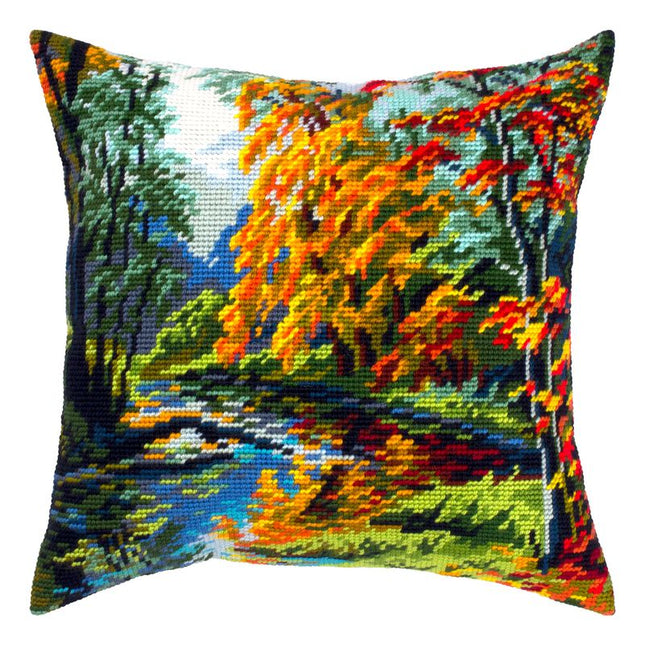 Needlepoint Pillow Kit "The Park in Fall"