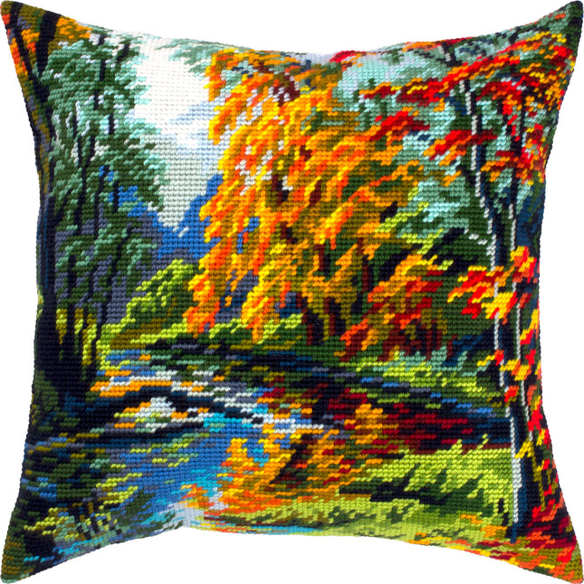 Needlepoint Pillow Kit "The Park in Fall"
