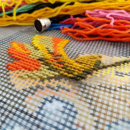 Needlepoint Pillow Kit "Still Life with Fruits"