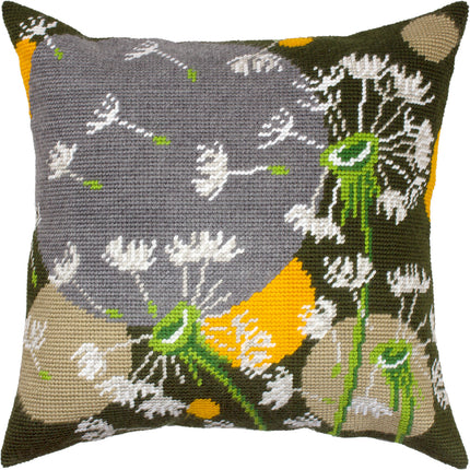 Needlepoint Pillow Kit "Dandelions in a Breeze"