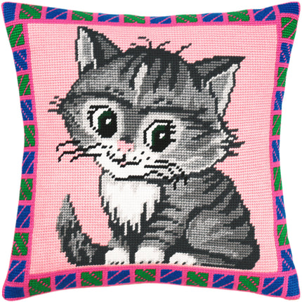 Needlepoint Pillow Kit "Pussycat"