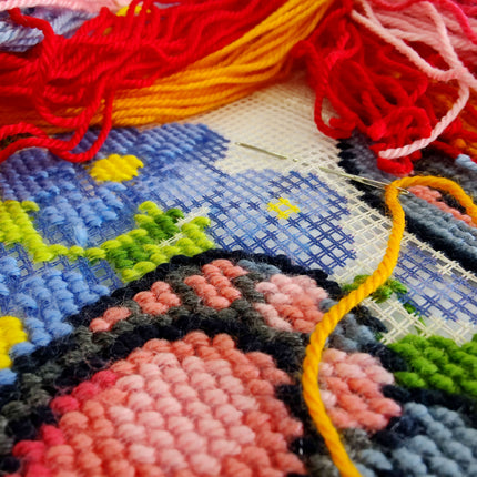 Needlepoint Pillow Kit "Funny Elephant"