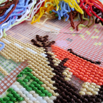 Needlepoint Pillow Kit "Adventures Are Calling"