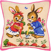 Needlepoint Pillow Kit "Rabbits the Farmers"