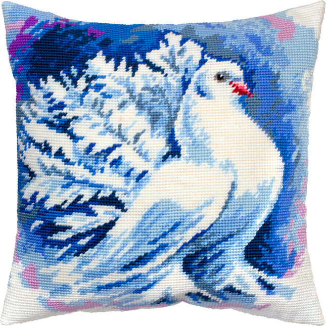 Needlepoint Pillow Kit "White Pigeon"