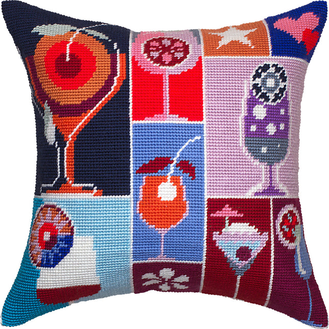 Needlepoint Pillow Kit "Welcome Drinks"
