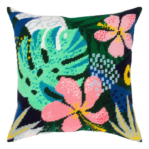 Needlepoint Pillow Kit "Wild Hibiscus"