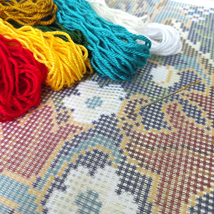 Needlepoint Pillow Kit "Golden Lily"