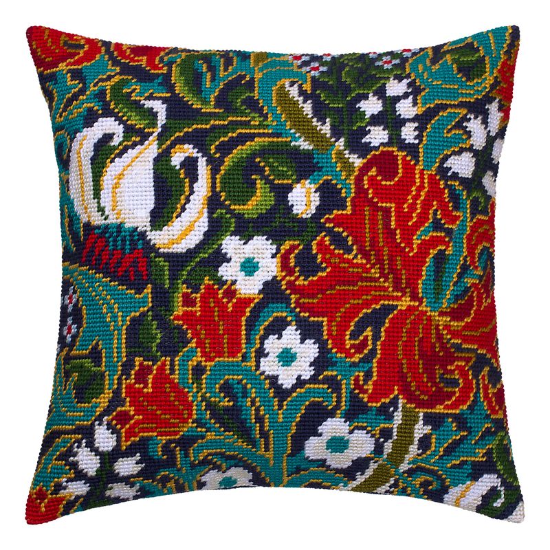 Needlepoint Pillow Kit "Golden Lily"