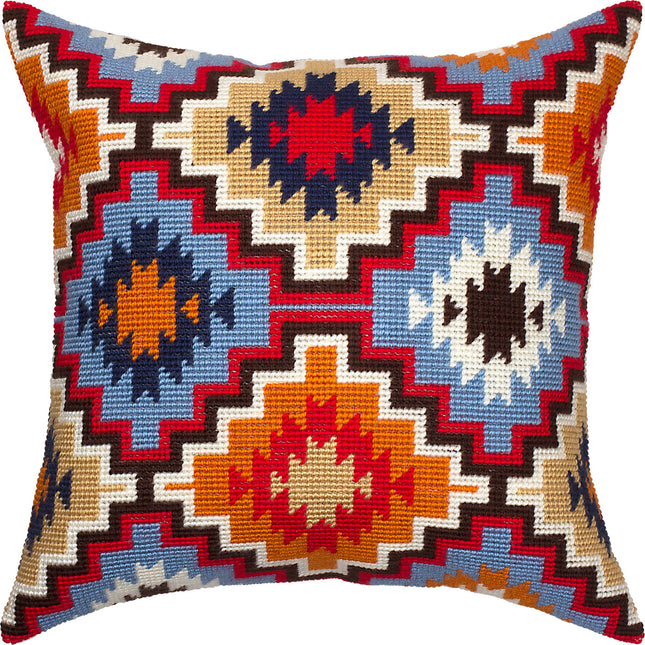 Needlepoint Pillow Kit "Puebla Mexican Pattern"