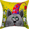 Needlepoint Pillow Kit "Cat in a Cone Hat"
