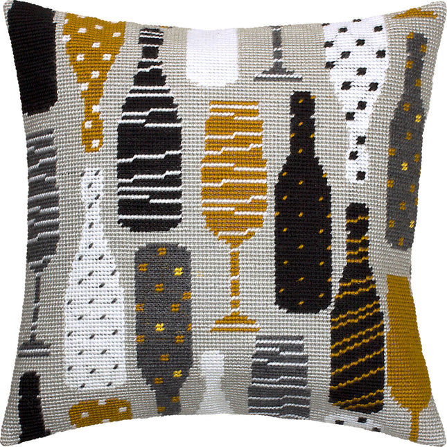 Needlepoint Pillow Kit "Bottles"