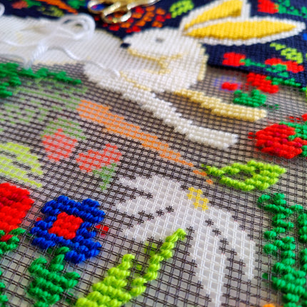 Needlepoint Pillow Kit "Hare on Black"