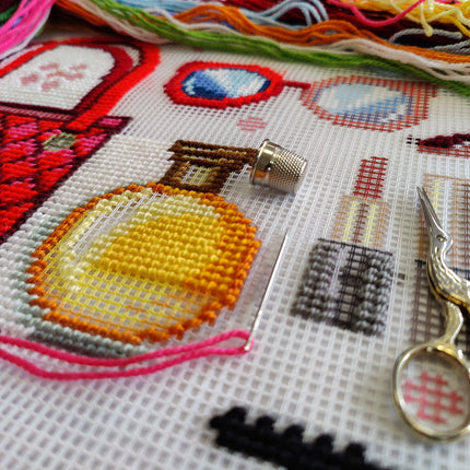 Needlepoint Pillow Kit "Red Is the New Black"