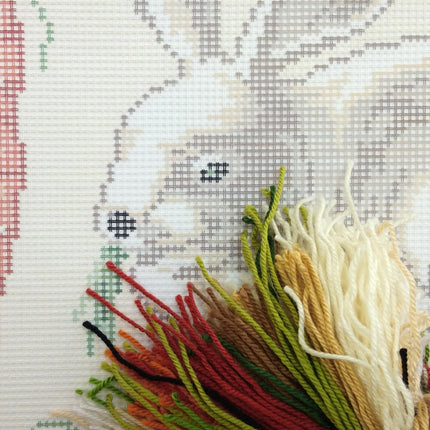 Needlepoint Pillow Kit "Rabbit with Carrots"