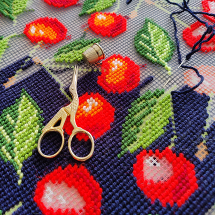 Needlepoint Pillow Kit "Cherries"