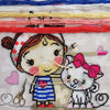 Needlepoint Pillow Kit "A Girl and a Kitten"