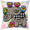 Needlepoint Pillow Kit "Elephant and Owls"