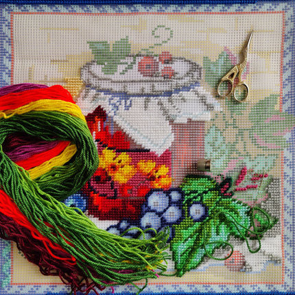 Needlepoint Pillow Kit "Still life with currants"