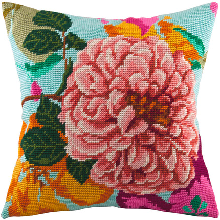 Needlepoint Pillow Kit "Tea Rose"