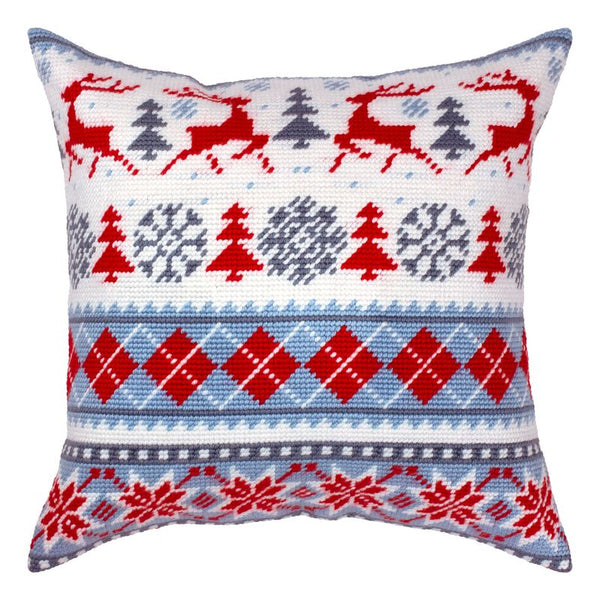 Needlepoint Pillow Kit "Winter Deer"