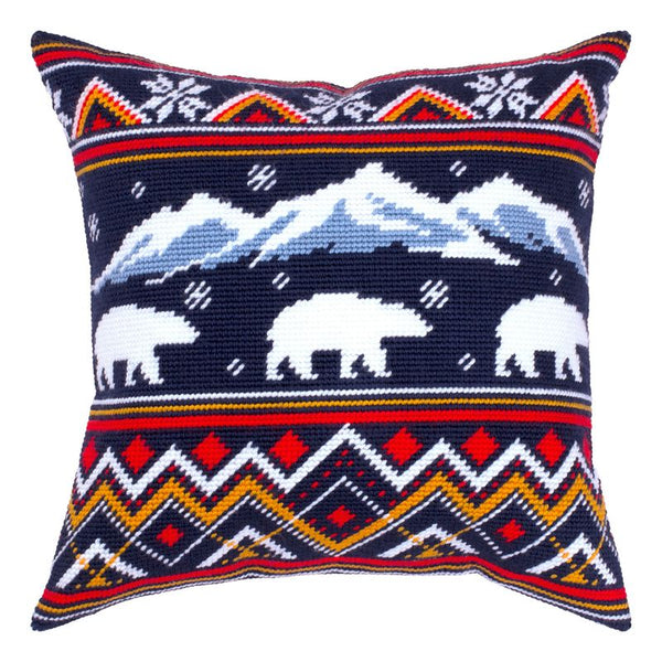 Needlepoint Pillow Kit "Winter Bears"