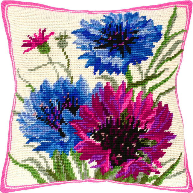 Needlepoint Pillow Kit "Cornflowers"