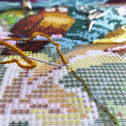 Needlepoint Pillow Kit "Owl, J. H. Dearle"