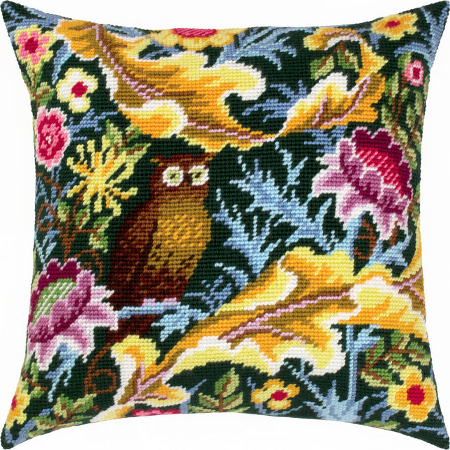Needlepoint Pillow Kit "Owl, J. H. Dearle"