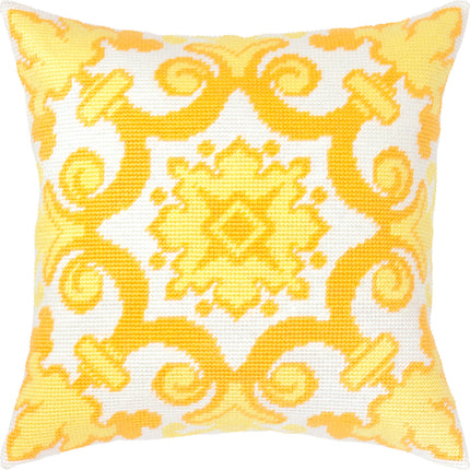 Needlepoint Pillow Kit "Yellow Ornament"