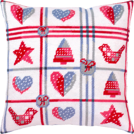 Needlepoint Pillow Kit "Christmas Collage"