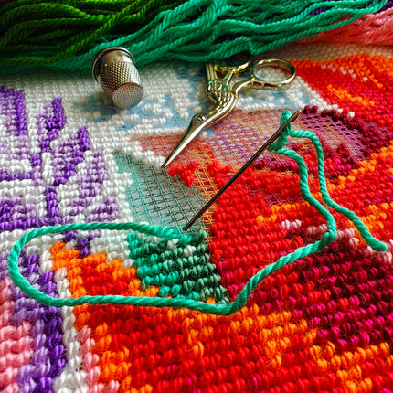 Needlepoint Pillow Kit "Poinsettia"
