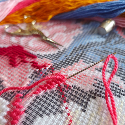 Needlepoint Pillow Kit "Peony"