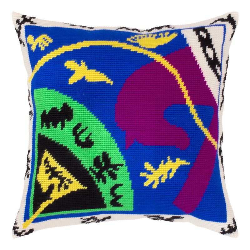 Needlepoint Pillow Kit "Horse, Rider, and Clown"