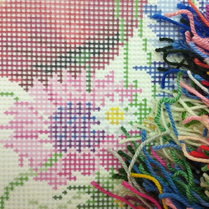 Needlepoint Pillow Kit "Poppies and Cornflowers"