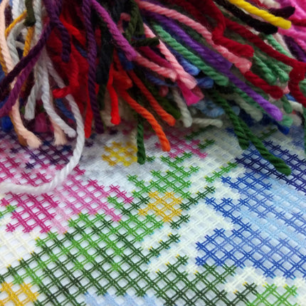 Needlepoint Pillow Kit "Poppies and Cornflowers"