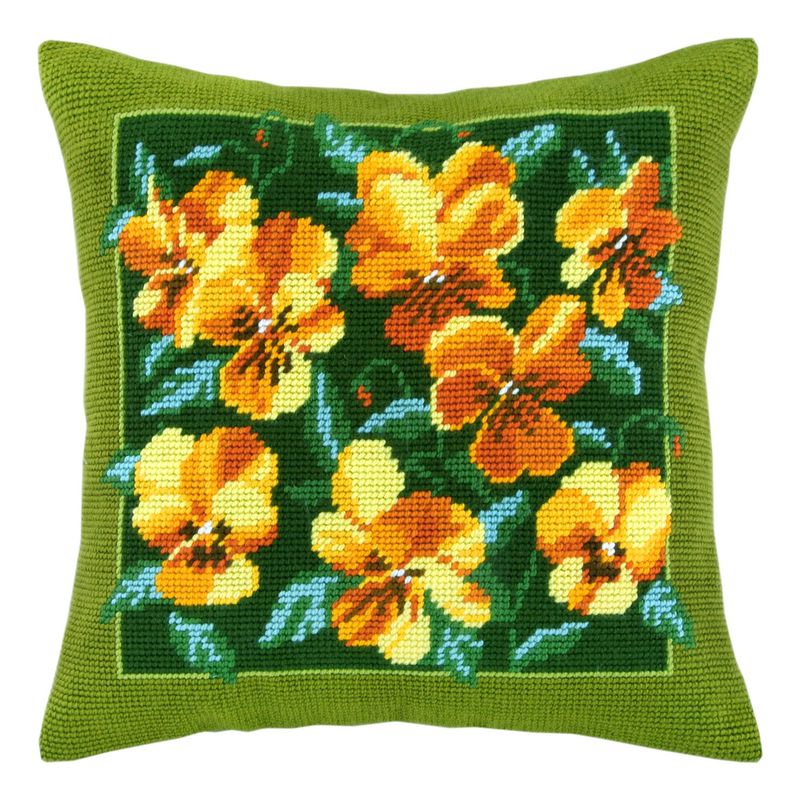 Needlepoint Pillow Kit "Golden Bouquet"