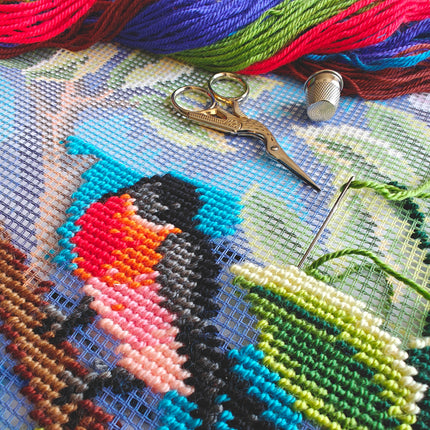 Needlepoint Pillow Kit "Bullfinch. Tree"