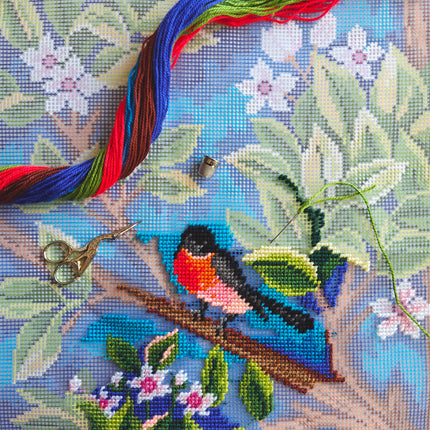 Needlepoint Pillow Kit "Bullfinch. Tree"