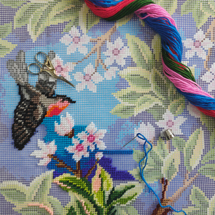 Needlepoint Pillow Kit "Redstart. Tree"