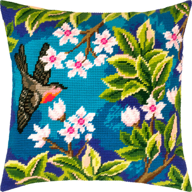 Needlepoint Pillow Kit "Redstart. Tree"