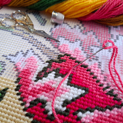 Needlepoint Pillow Kit "Climbing Rose. Tree"