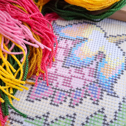 Needlepoint Pillow Kit "Climbing Rose. Tree"