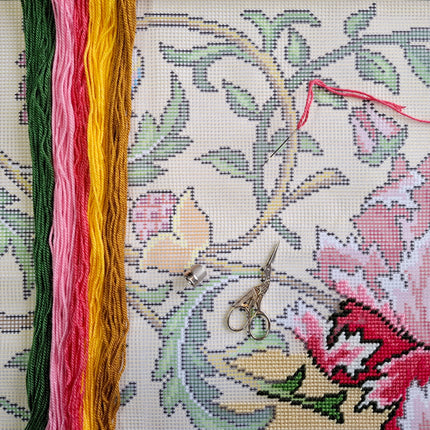 Needlepoint Pillow Kit "Climbing Rose. Tree"