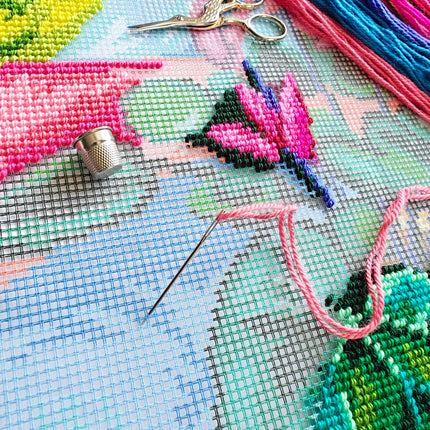 Needlepoint Pillow Kit "Cyclamen"