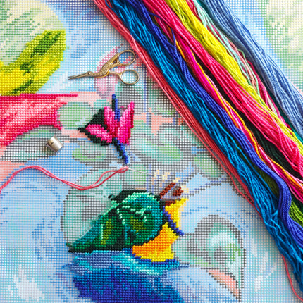 Needlepoint Pillow Kit "Cyclamen"