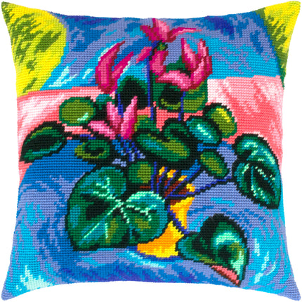 Needlepoint Pillow Kit "Cyclamen"