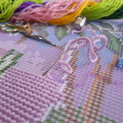 Needlepoint Pillow Kit "The Riverbank"