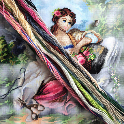 Needlepoint Pillow Kit "The Little Gardener"