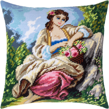 Needlepoint Pillow Kit "The Little Gardener"